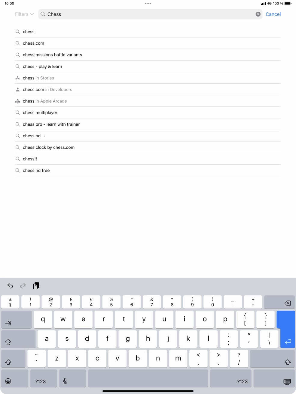 Key in the name or subject of the required app and press enter.