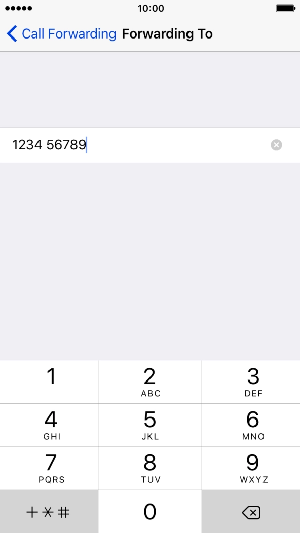 Key in the required number and press Call Forwarding.