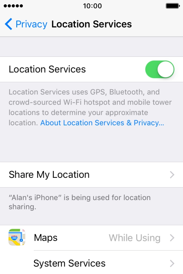 Press the indicator next to 