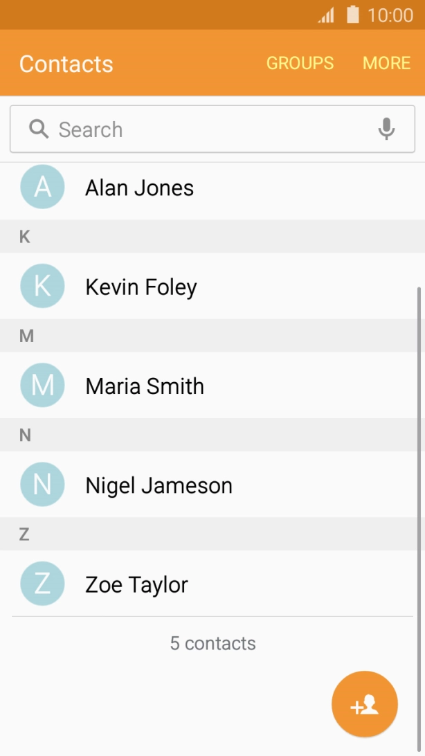 Press the new contact icon.