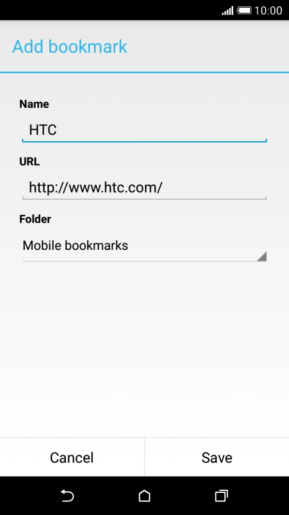 Key in the required name of the bookmark and press Save.