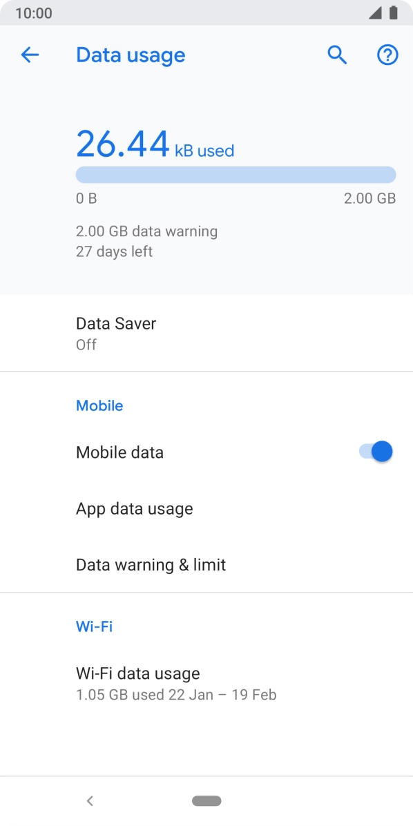 The total data usage is displayed.