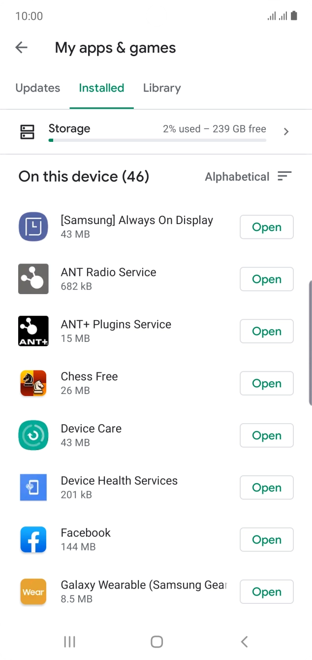 Press the required app.