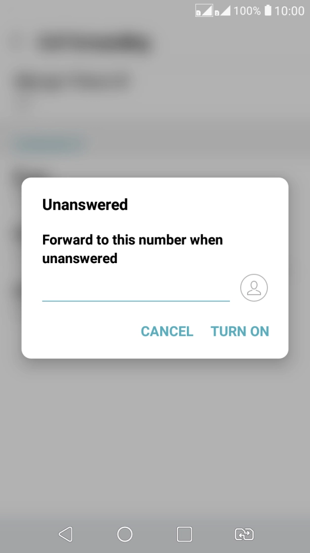 Key in +61101 and press TURN ON.