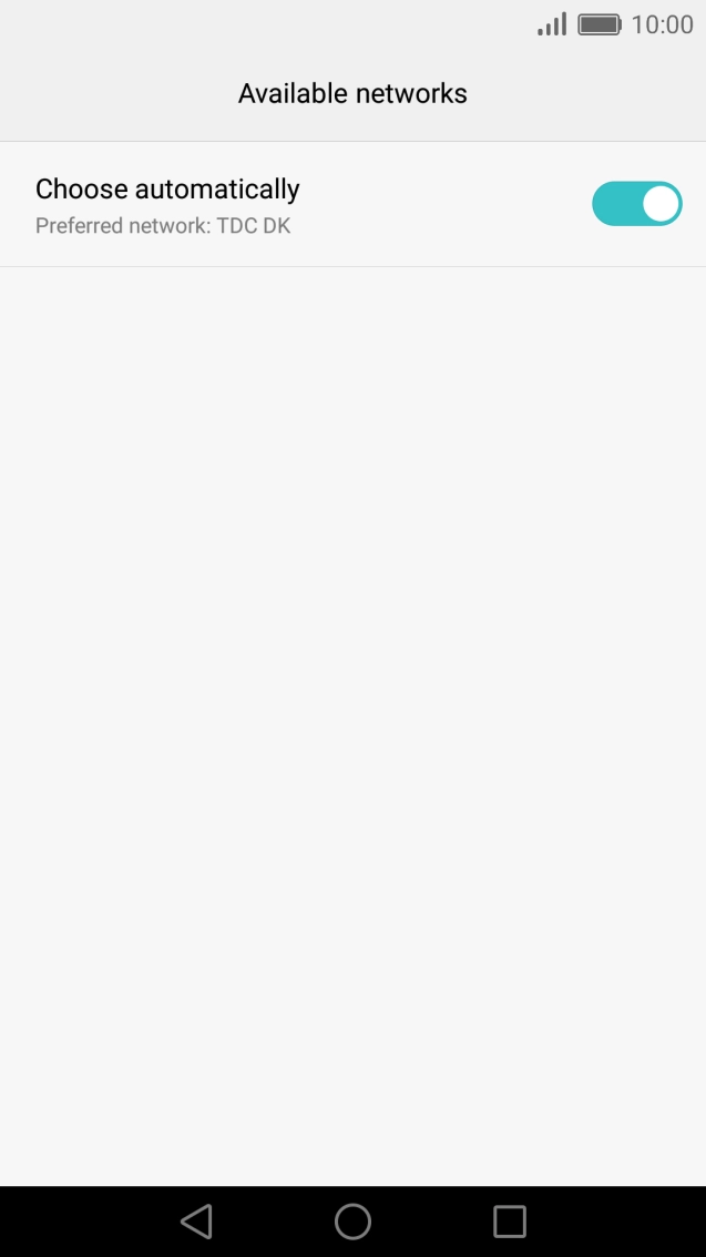 If you want to select a network automatically, press the indicator next to 