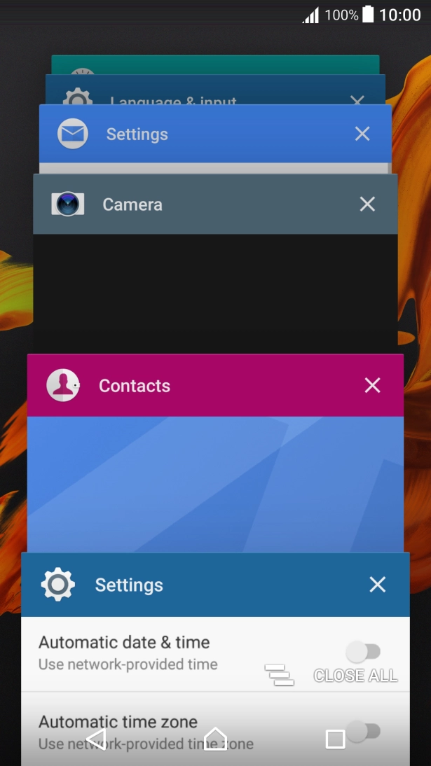 To end one running application, slide your finger right on the required application. To end one running application, slide your finger right on the required application.