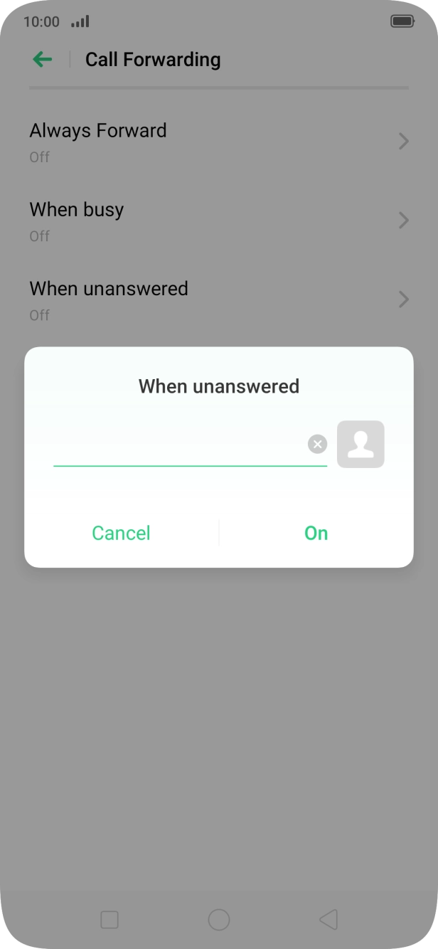 Key in +61101 and press On.
