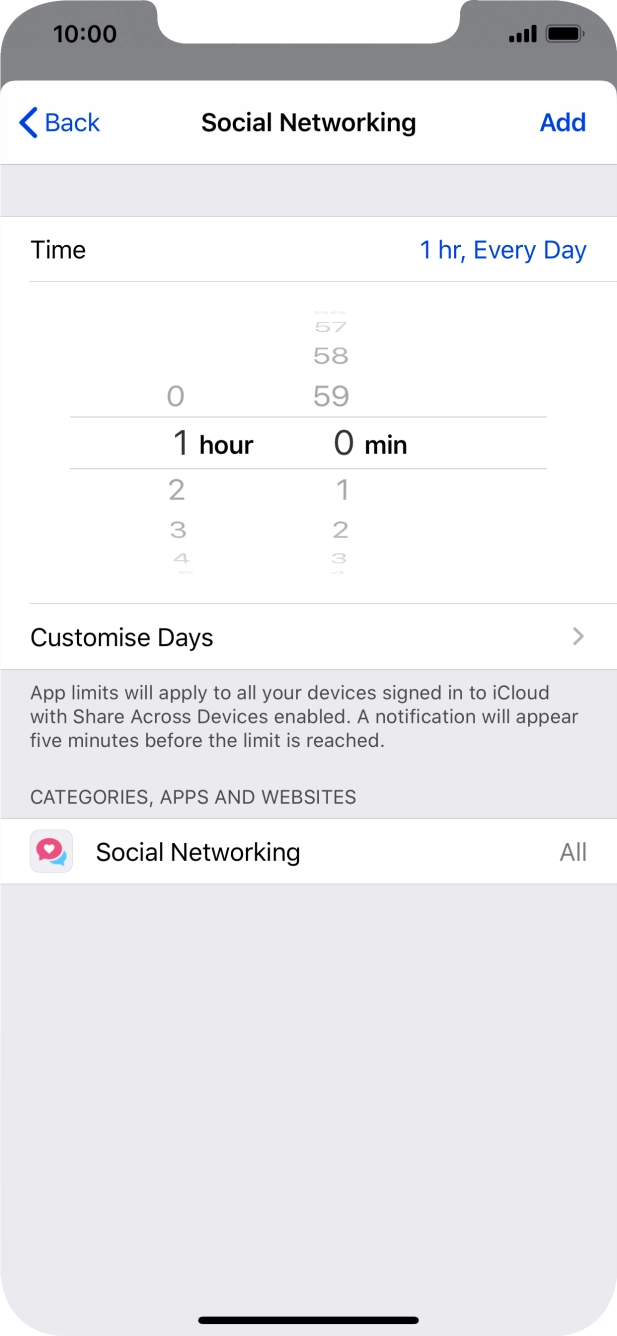 Press Customise Days.
