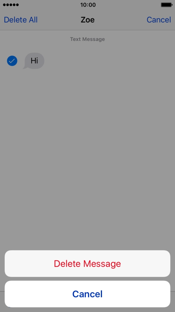 Press Delete Message.