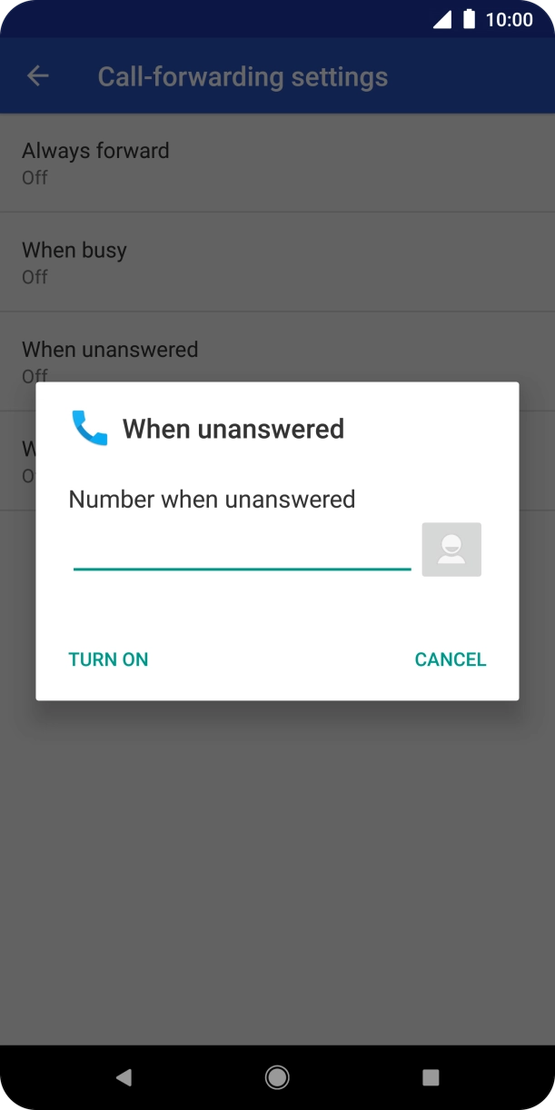 Key in +61101 and press TURN ON.
