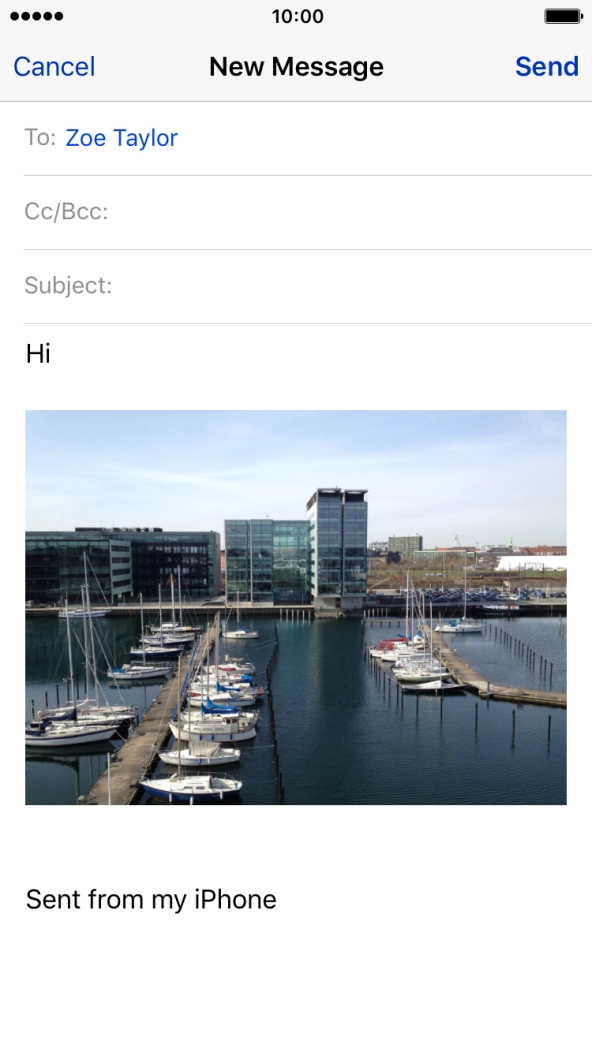 Write the text and press Send.