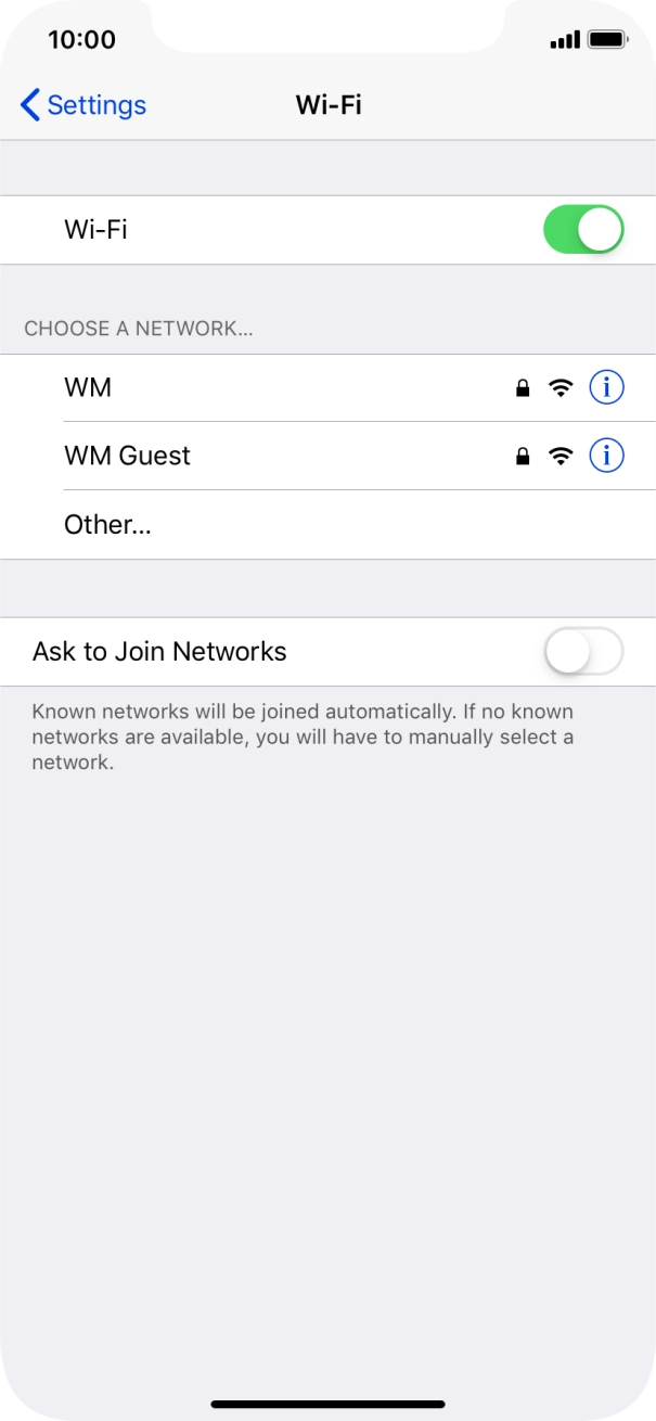 Press the required Wi-Fi network and key in the password for the Wi-Fi network.
