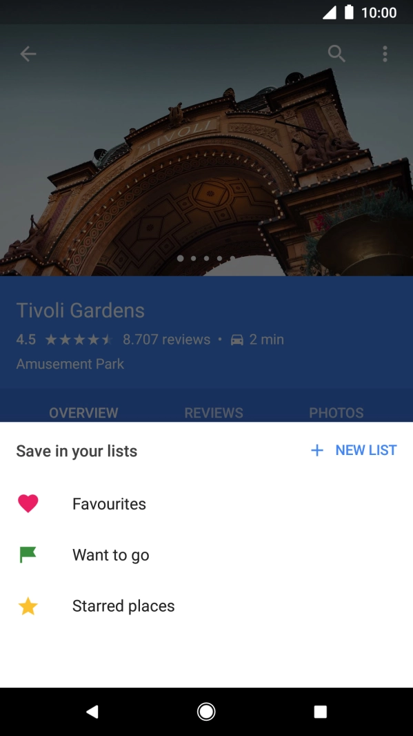 Press the required setting.