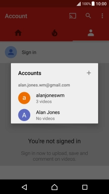 Press the required account.