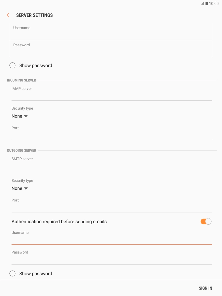 Press the field below 