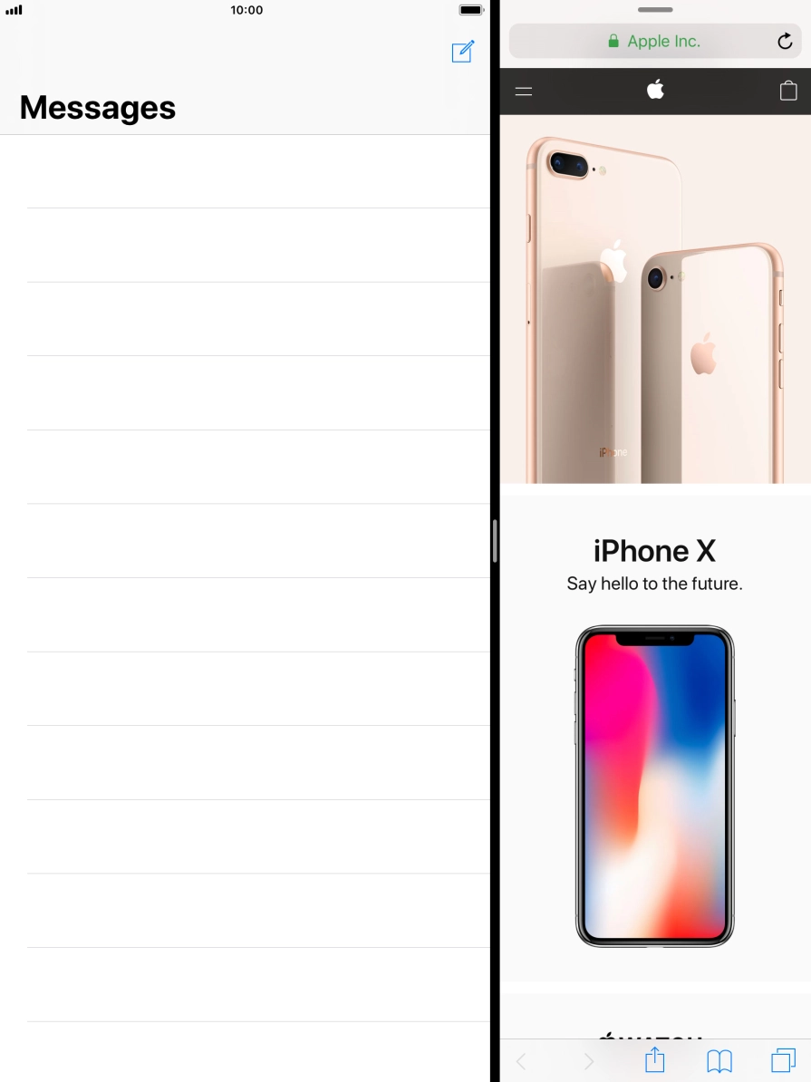 The applications are now displayed on a split screen.