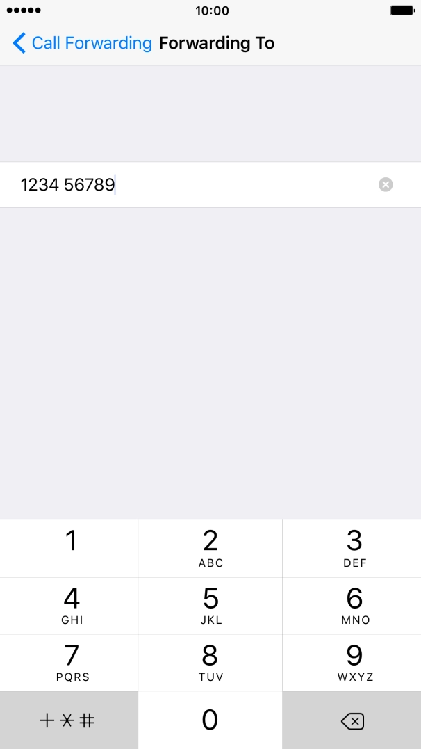 Key in the required number and press Call Forwarding.