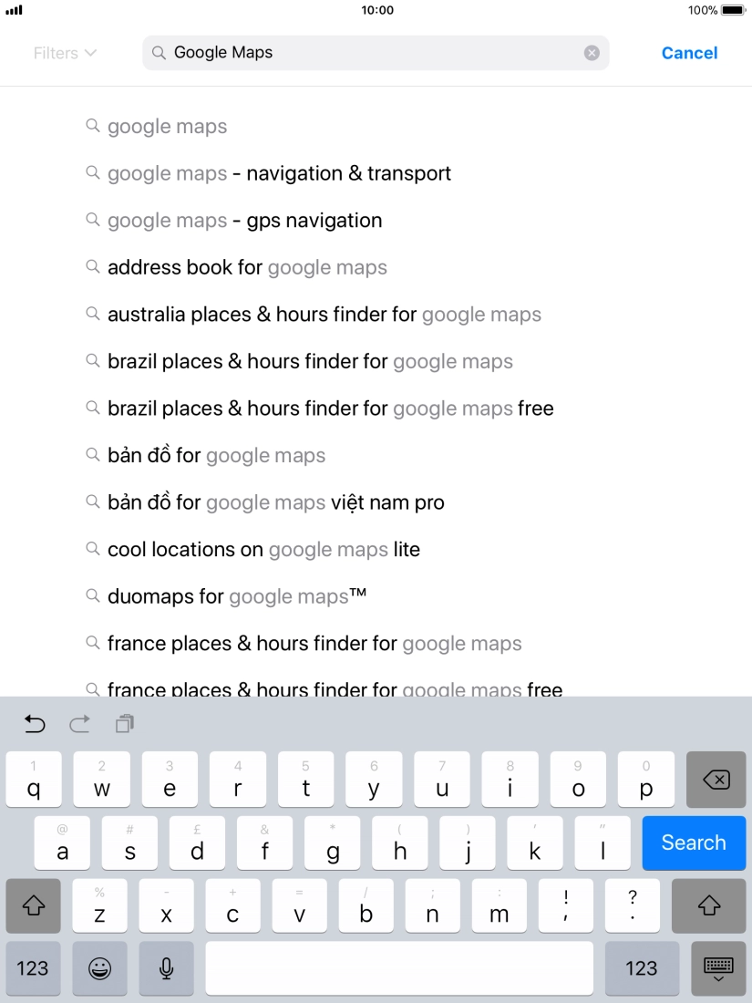 Key in Google Maps and press Search.