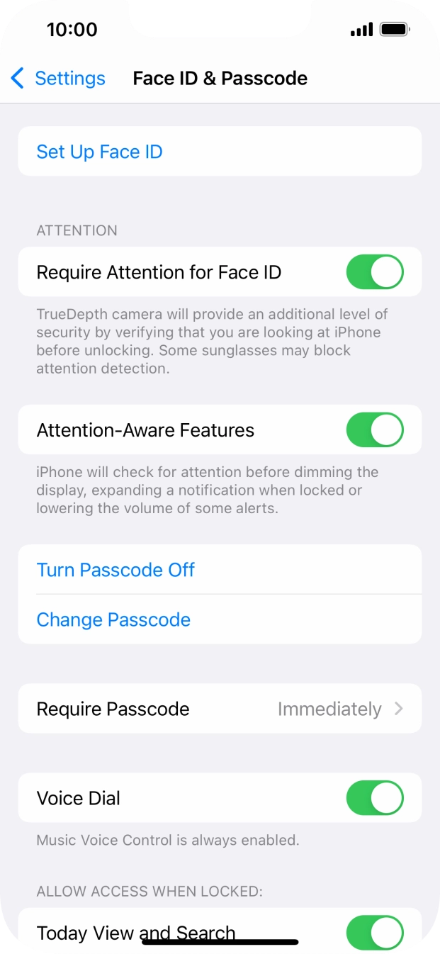 Press Turn Passcode Off and key in the phone lock code.