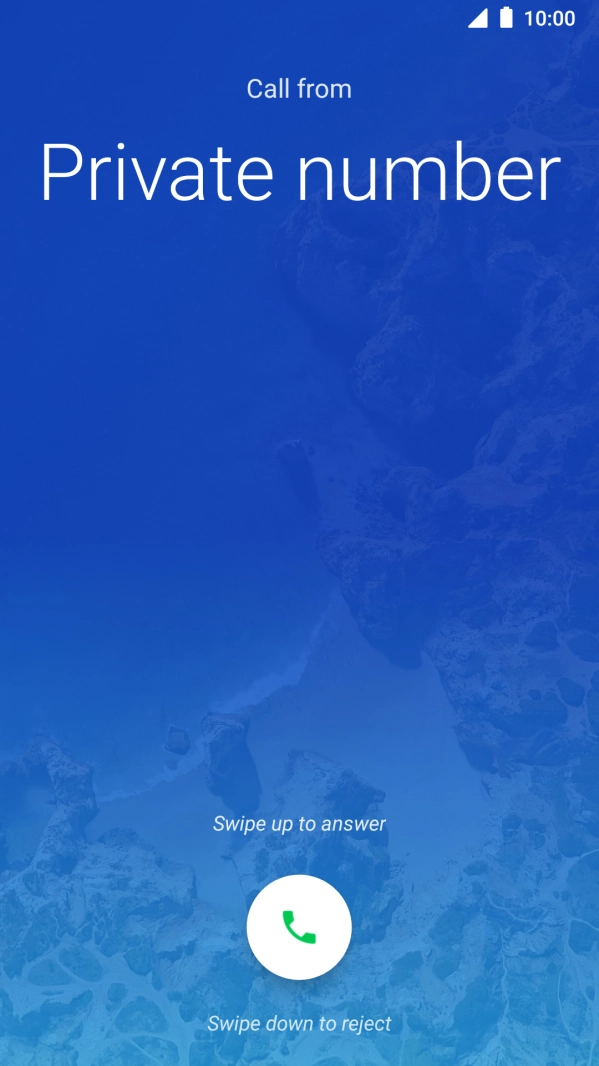 If the screen lock is turned on, press and drag the accept call icon upwards.