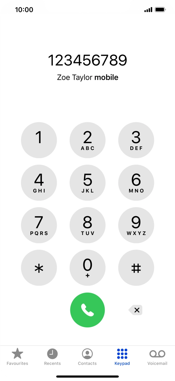 Key in the required number and press the call icon.