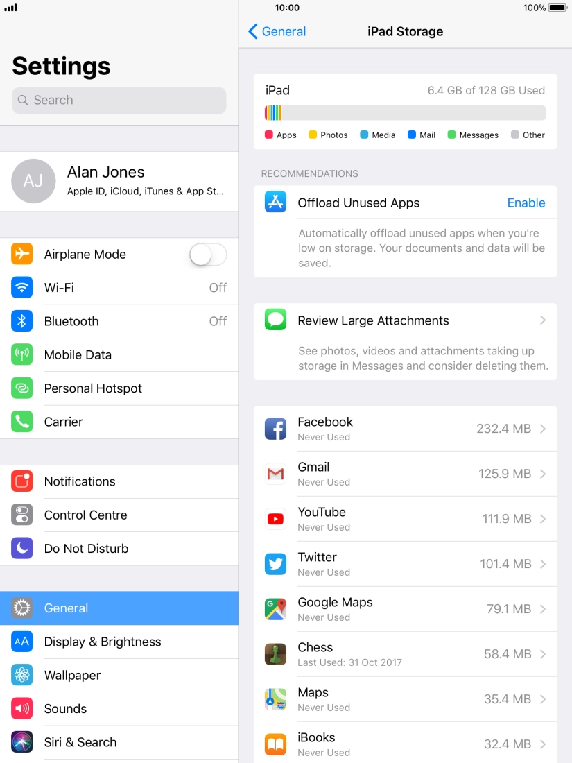 Press the required app.