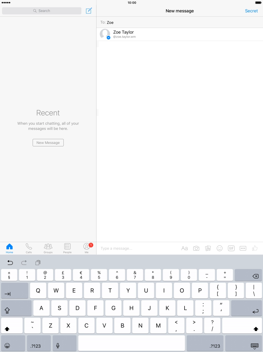 Press the required contact.