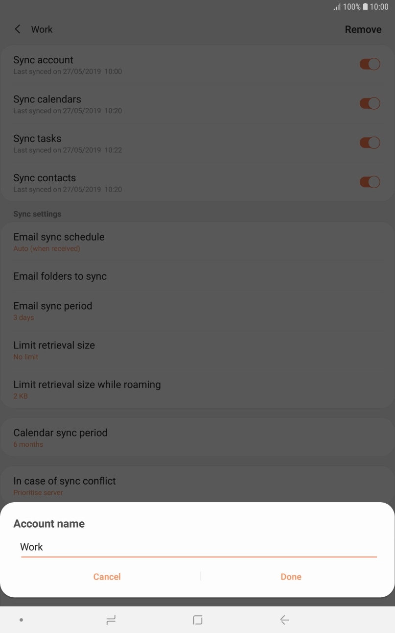 Key in the required name and press Done.