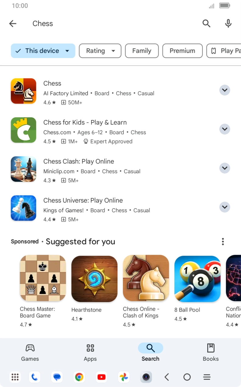 Press the required app.