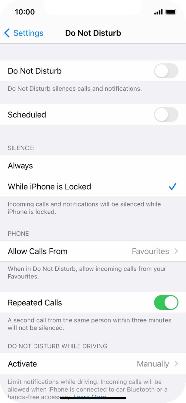 Press the indicator next to 