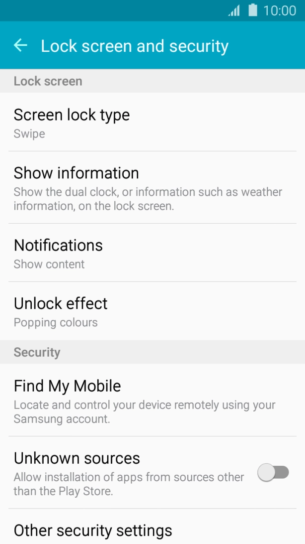 Press Screen lock type.