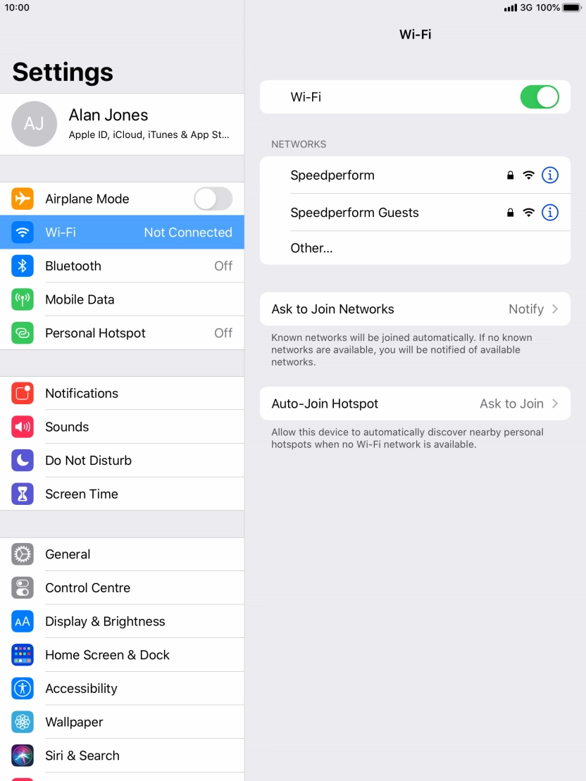 Press the required Wi-Fi network and key in the password for the Wi-Fi network.