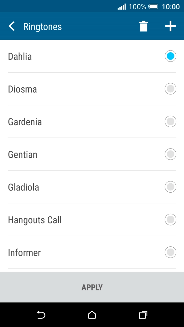 Press the add ring tone icon.