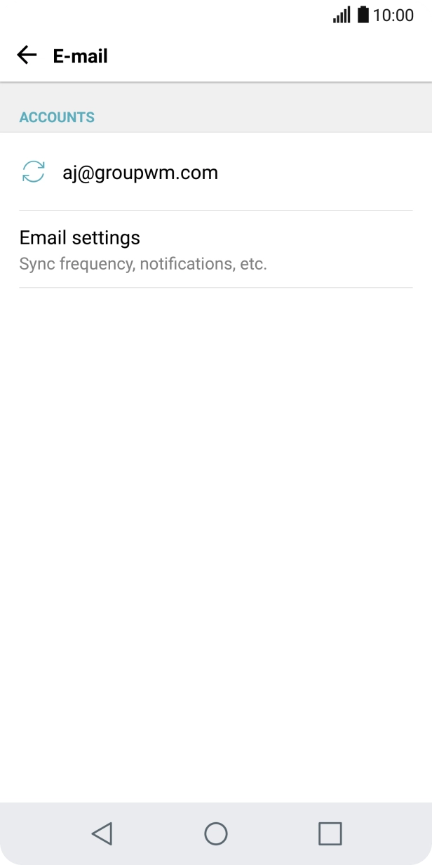 Press Email settings. Press Email settings.