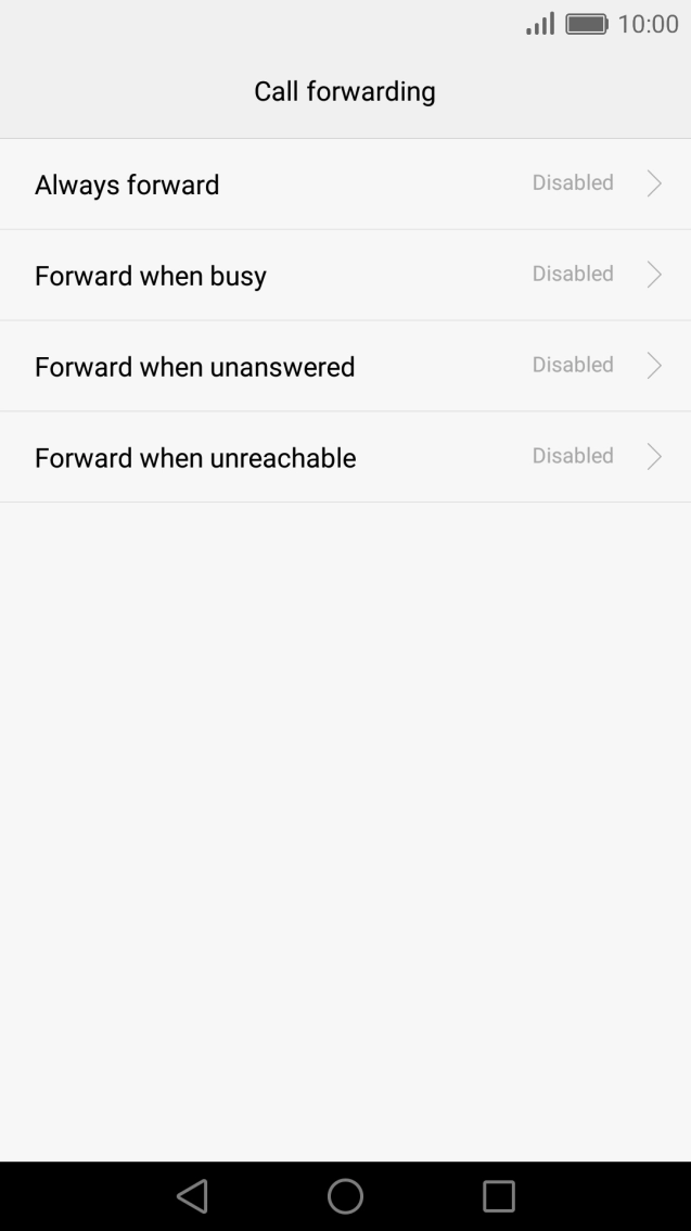 Press the required divert type.