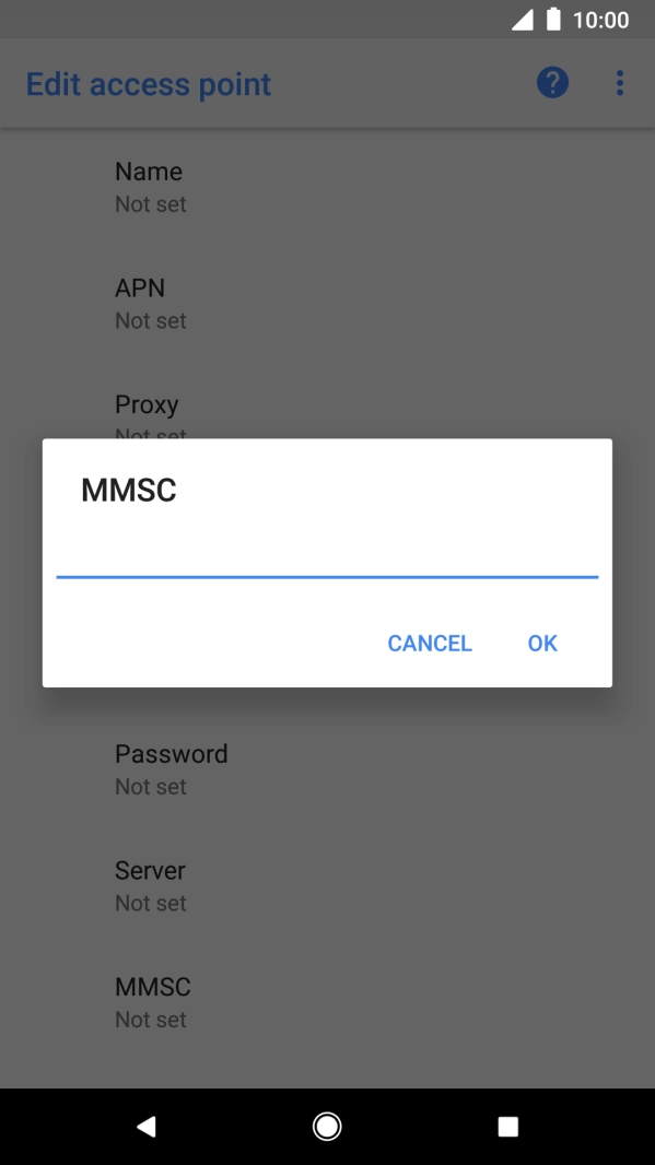 Key in http://mmsc.telstra.com:8002 and press OK.