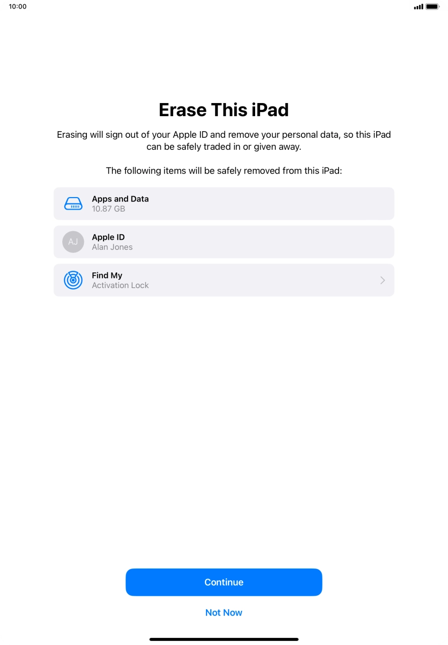 Press Continue. Press Continue.