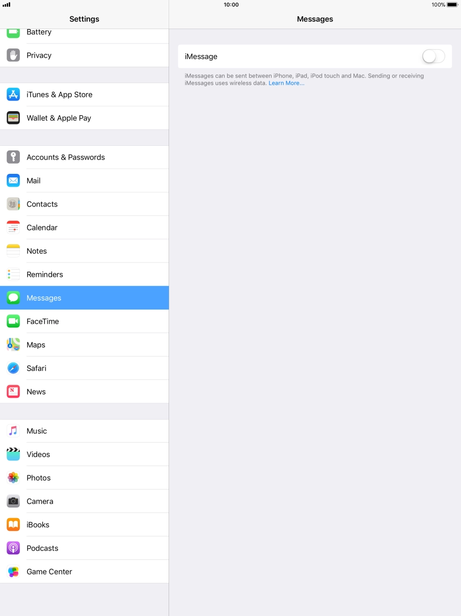 Press the indicator next to 