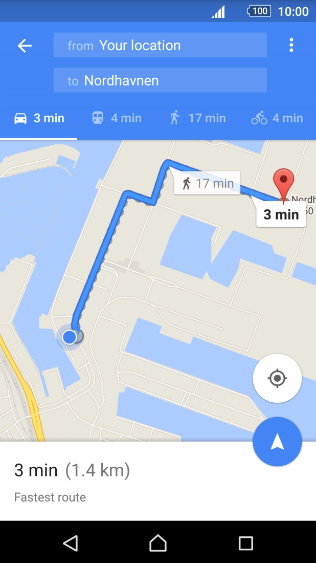 Press the required mode of transportation.