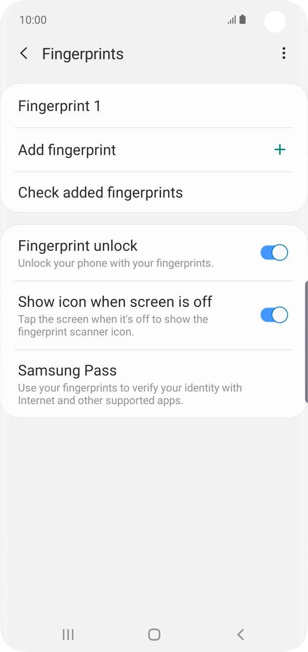 Press the indicator next to the required settings.