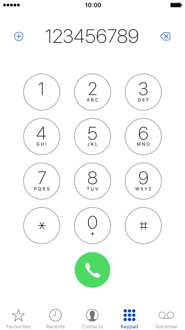 Key in the required number and press the call icon.
