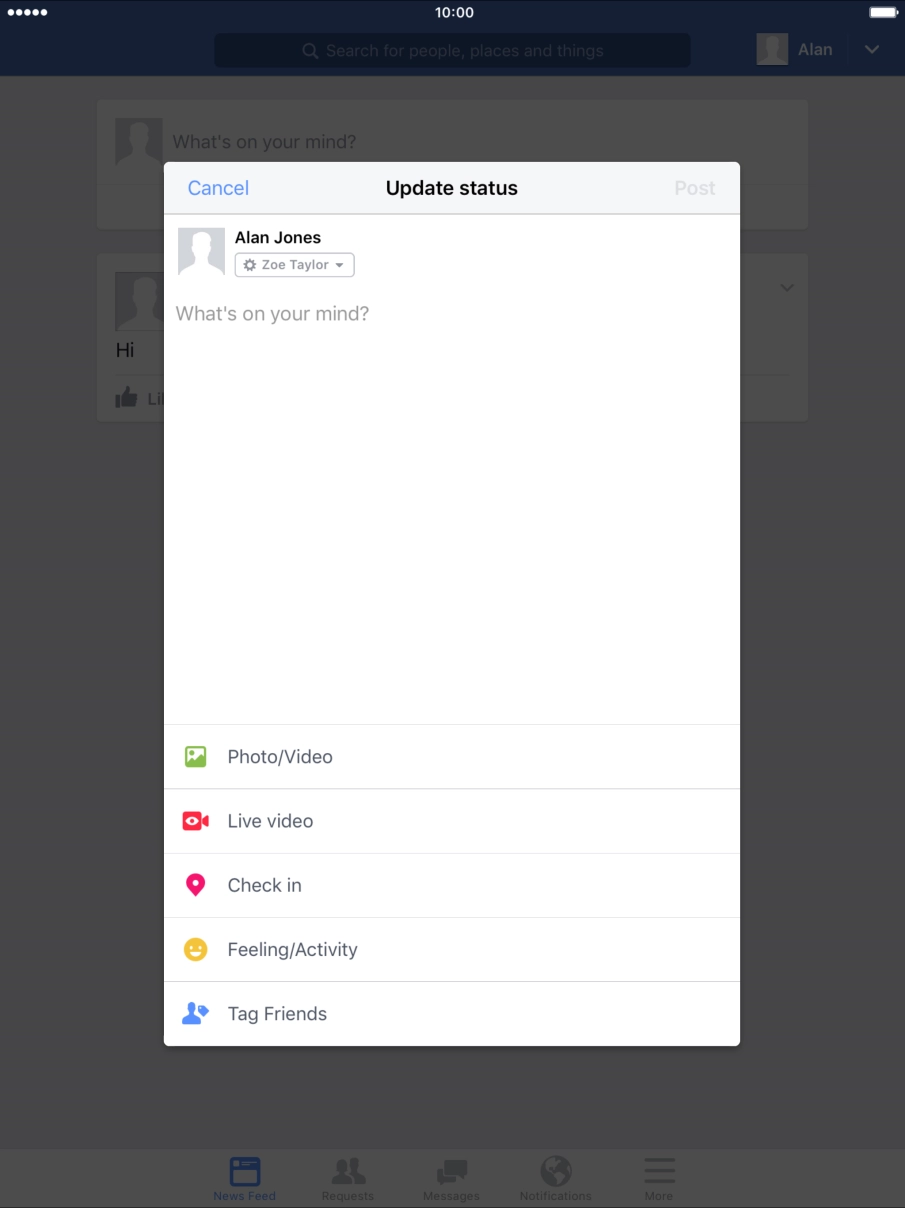 Press the text input field.