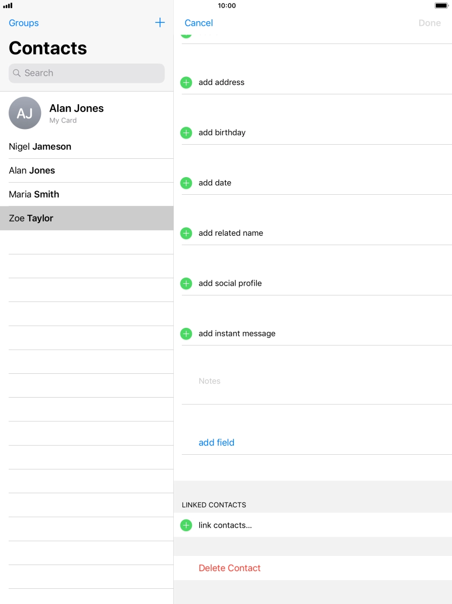 Press link contacts....