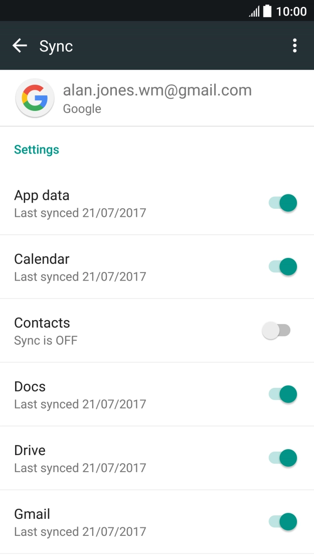 Press the indicator next to 