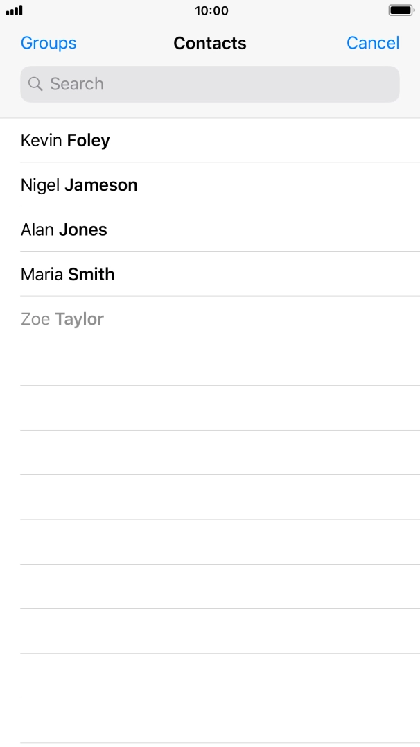 Press the required contact.