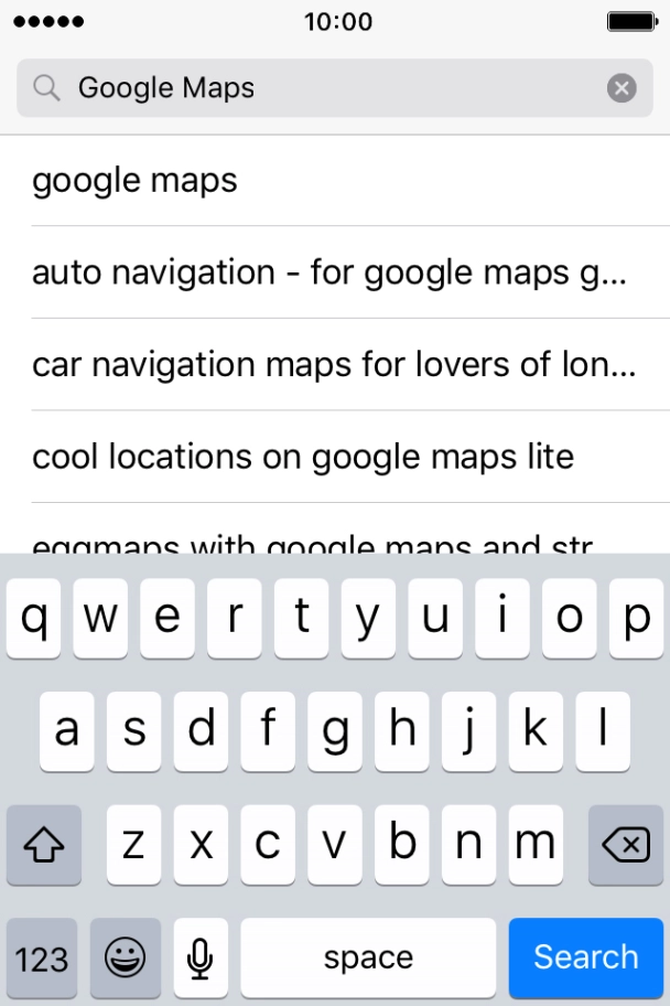 Key in Google Maps and press Search.