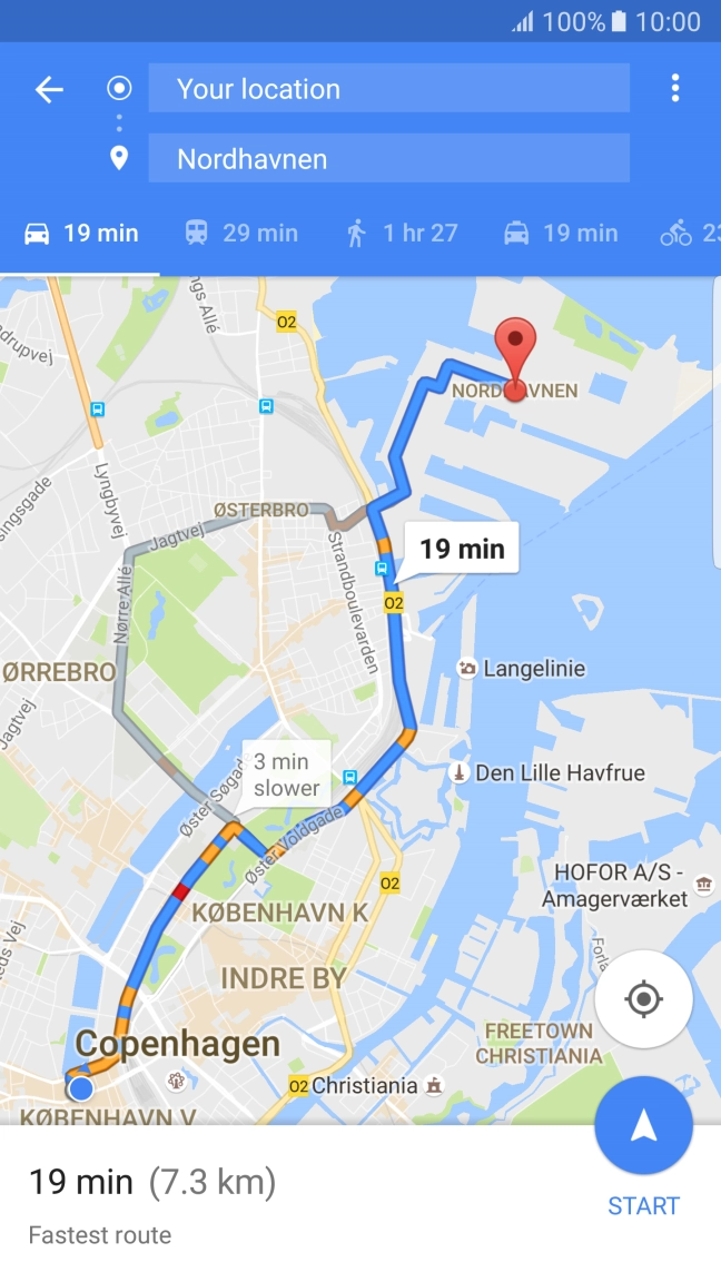 Press the required mode of transportation.