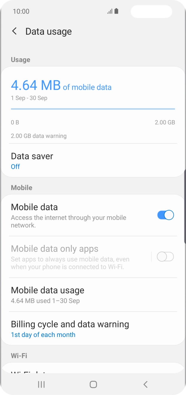 The total data usage is displayed.