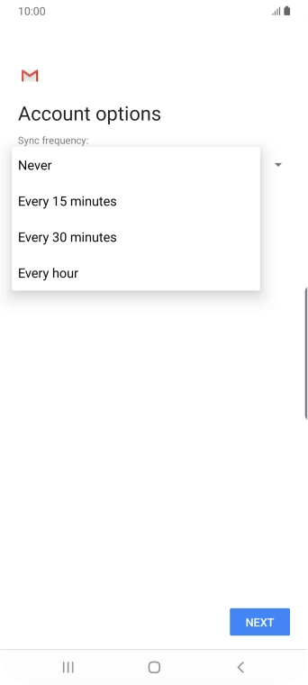 Press the required setting. Press the required setting.