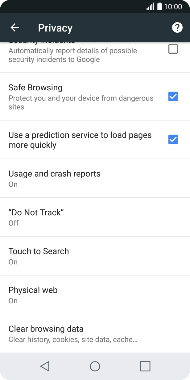Press Clear browsing data. Press Clear browsing data.